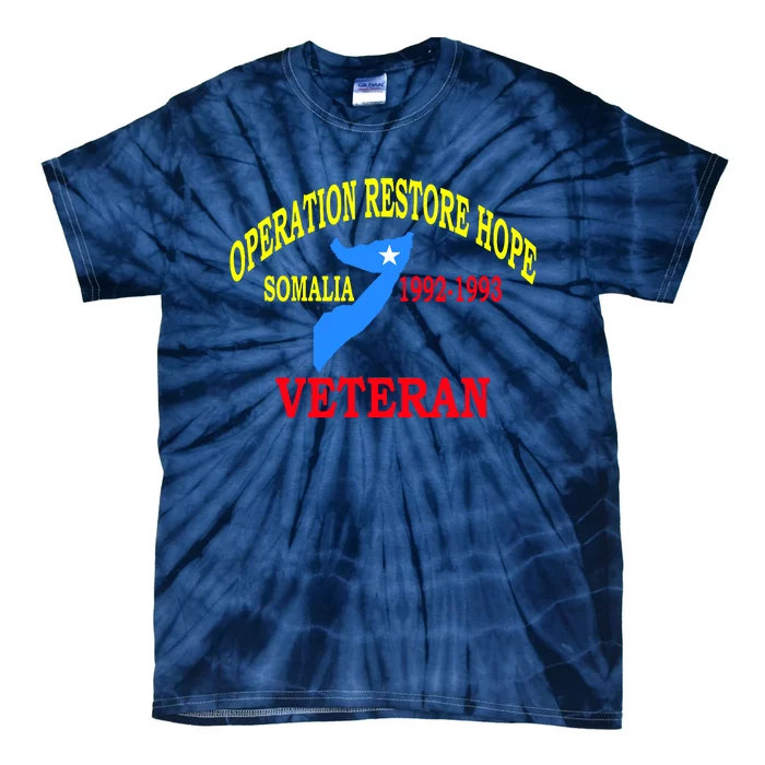 Mogadishu Somalia Veteran Operation Restore Hope War Veteran Tie-Dye T-Shirt