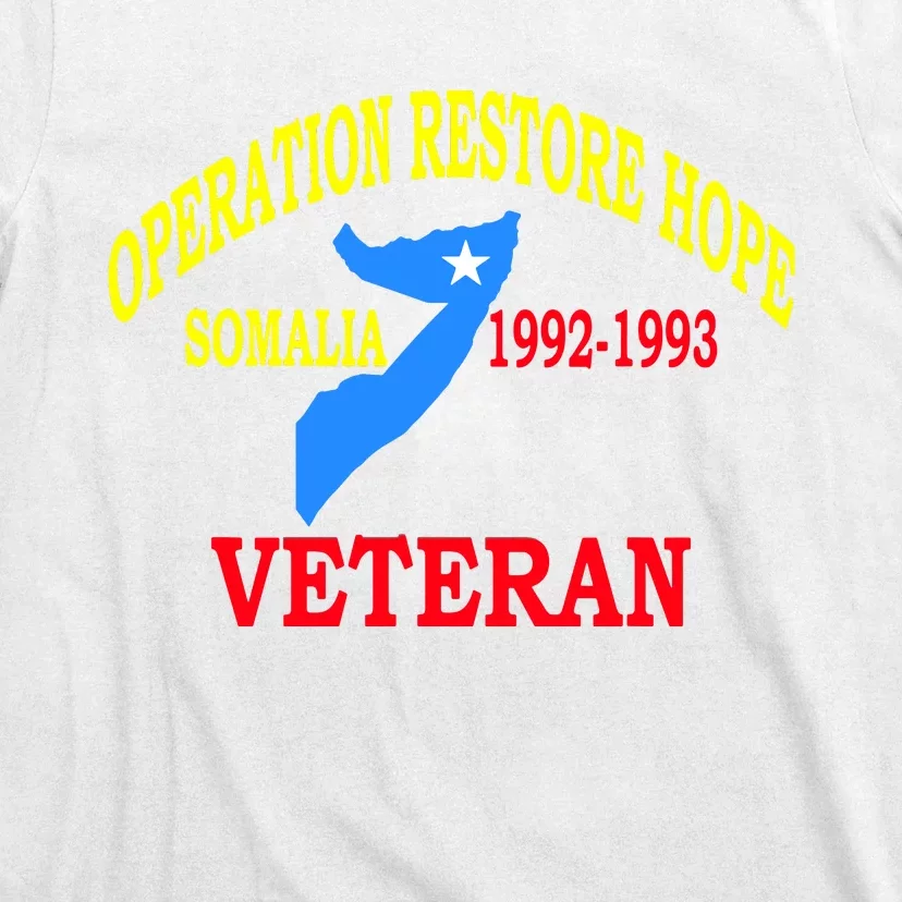 Mogadishu Somalia Veteran Operation Restore Hope War Veteran T-Shirt