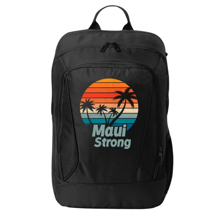 Maui Strong Vintage Sunset Wildfire City Backpack