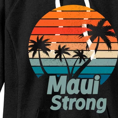 Maui Strong Vintage Sunset Wildfire Women's Fleece Hoodie