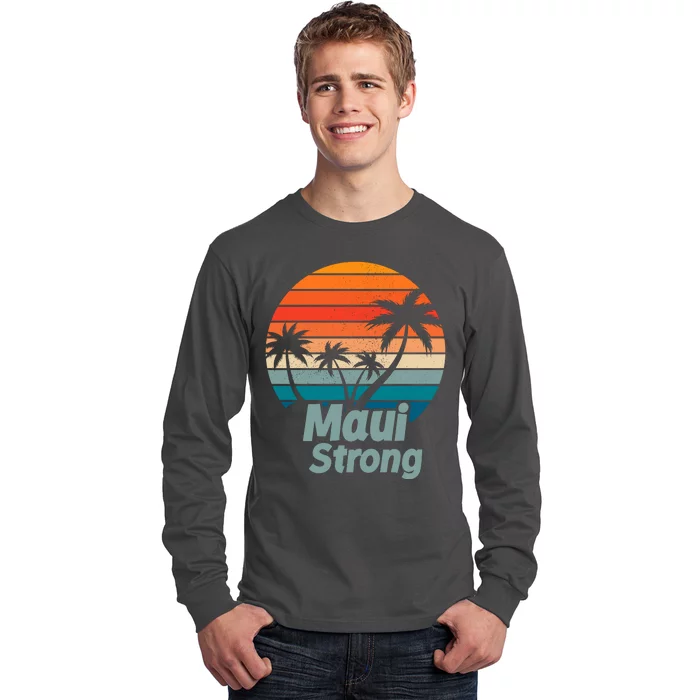 Maui Strong Vintage Sunset Wildfire Long Sleeve Shirt