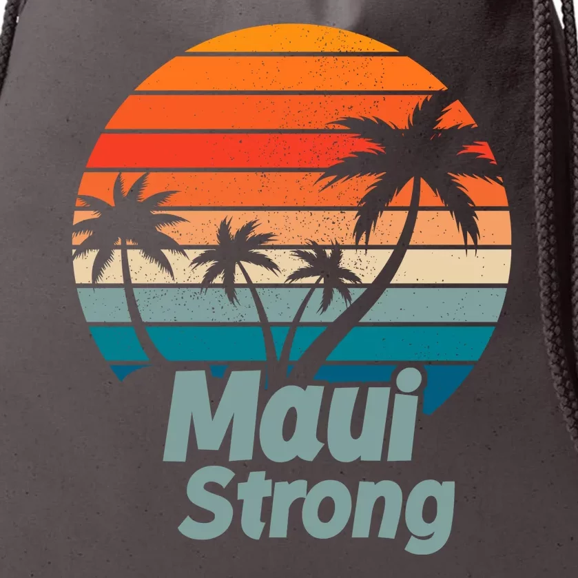 Maui Strong Vintage Sunset Wildfire Drawstring Bag