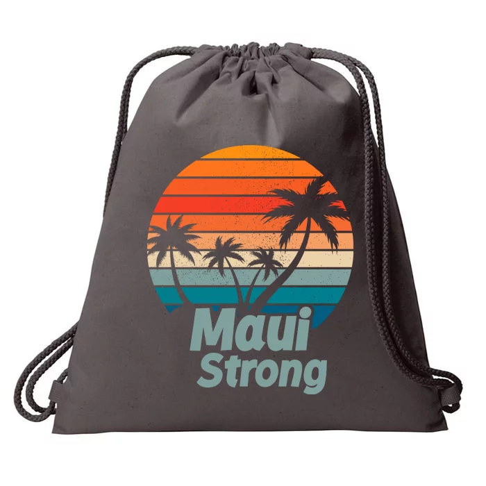 Maui Strong Vintage Sunset Wildfire Drawstring Bag