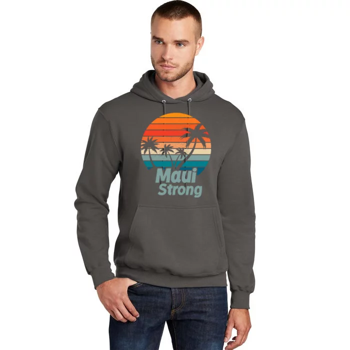 Maui Strong Vintage Sunset Wildfire Tall Hoodie