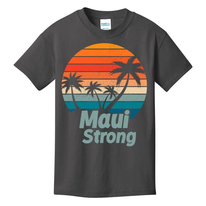 Maui Strong Vintage Sunset Wildfire Kids T-Shirt