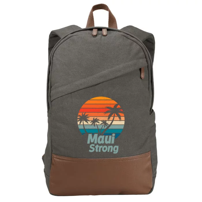 Maui Strong Vintage Sunset Wildfire Cotton Canvas Backpack