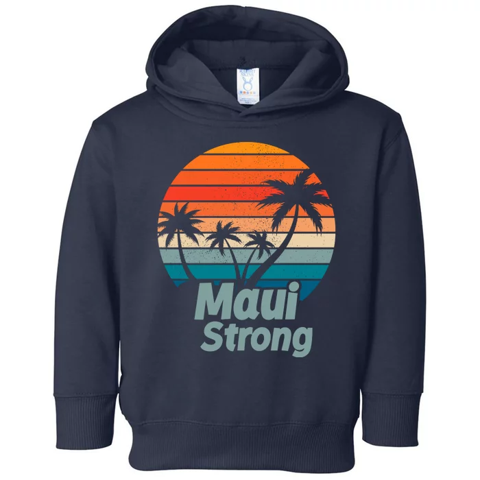 Maui Strong Vintage Sunset Wildfire Toddler Hoodie