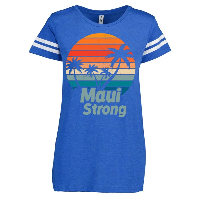 Maui Strong Vintage Sunset Wildfire Enza Ladies Jersey Football T-Shirt