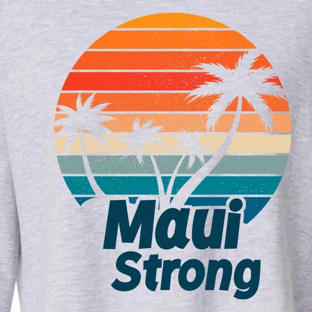 Maui Strong Vintage Sunset Wildfire Cropped Pullover Crew