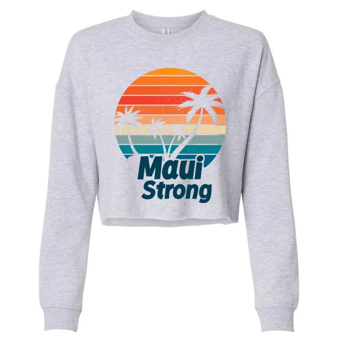 Maui Strong Vintage Sunset Wildfire Cropped Pullover Crew