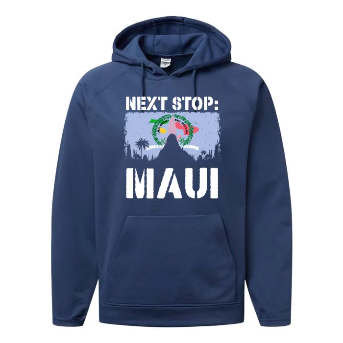 Maui Summer Vacation Trip Next Stop Vacay Vibes Souvenir Gift Performance Fleece Hoodie