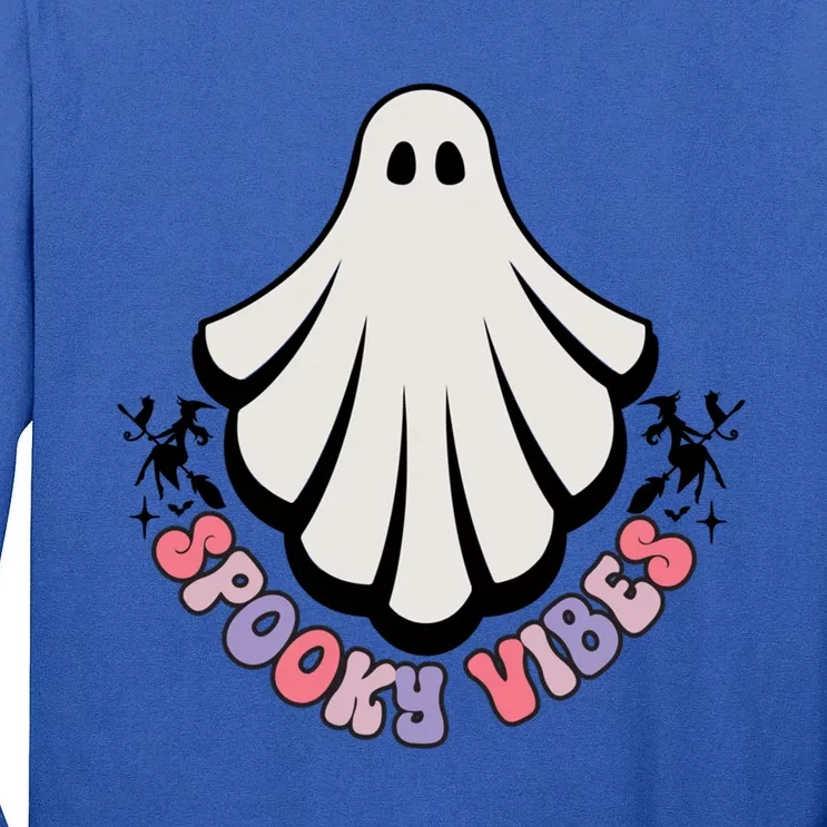 Minimalist “Spooky Vibes” Ghost Design Great Gift Tall Long Sleeve T-Shirt