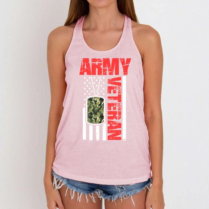 Military Soldier Veteran's Day Cute Gift Thank You Army Veteran Cute Gift Women's Knotted Racerback Tank