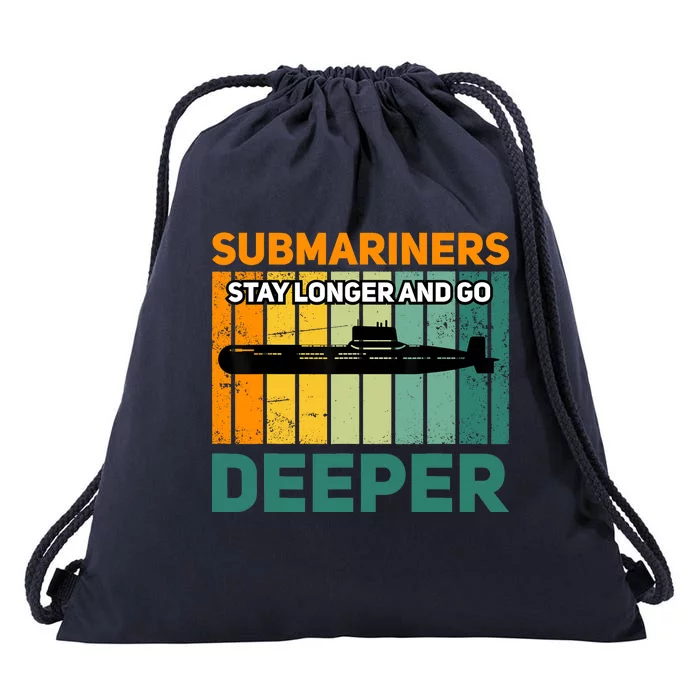 Military Submarine Veteran Gift Us Submarine Stay Longer Drawstring Bag