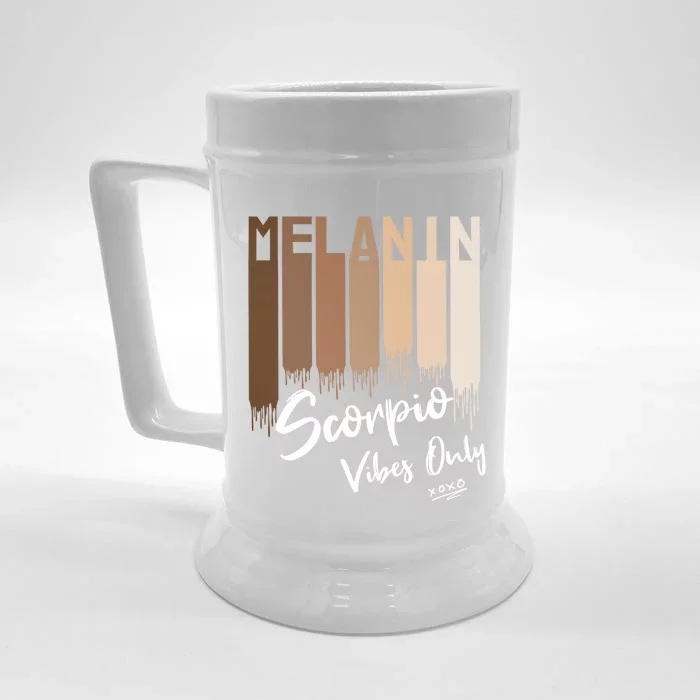 Melanin Scorpio Vibes Only Zodiac Sign For Black Great Gift Front & Back Beer Stein