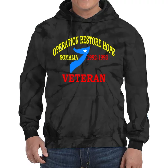 Mogadishu Somalia Veteran Operation Restore Hope War Veteran Tie Dye Hoodie