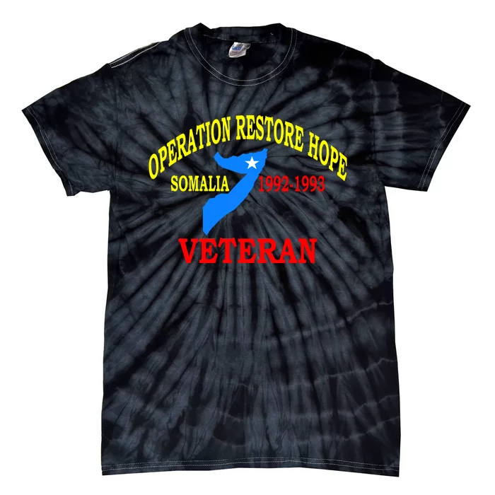 Mogadishu Somalia Veteran Operation Restore Hope War Veteran Tie-Dye T-Shirt