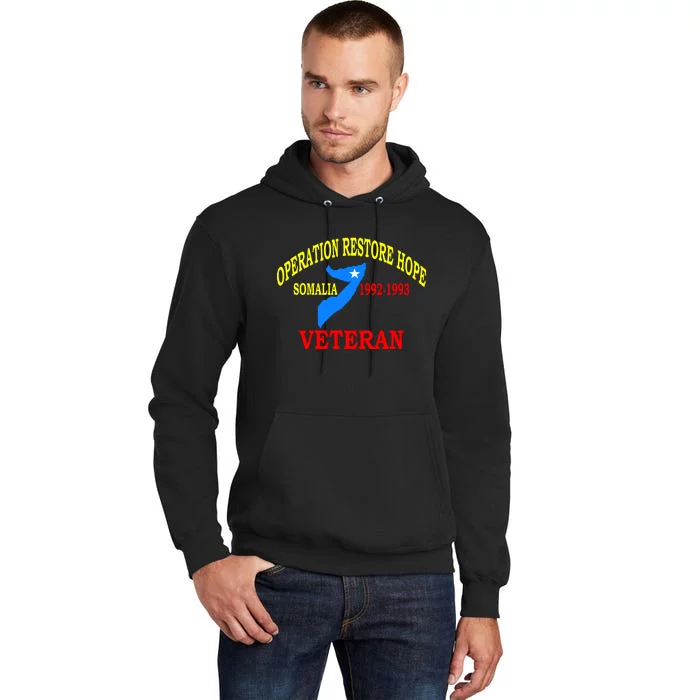 Mogadishu Somalia Veteran Operation Restore Hope War Veteran Tall Hoodie