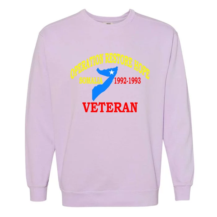 Mogadishu Somalia Veteran Operation Restore Hope War Veteran Garment-Dyed Sweatshirt