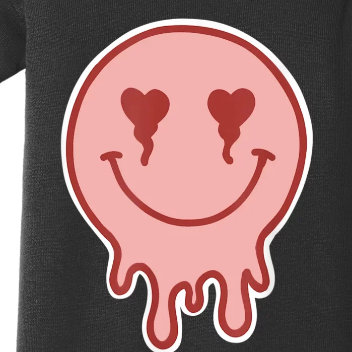 Melting Smiling Valentines Face Baby Bodysuit