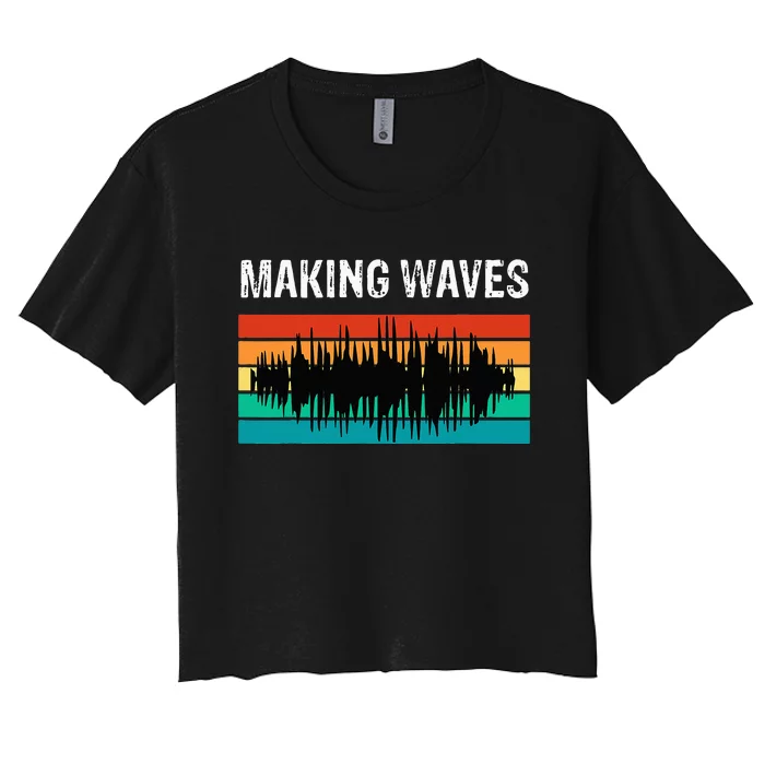 Making Sound Waves Beats Beat Makers Music Producer Women's Crop Top Tee