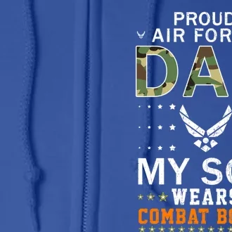 My Son Wear Combat Bootscool Giftproud Air Force Dad Camouflage Army Great Gift Full Zip Hoodie