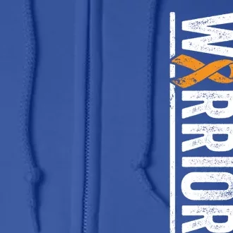 Multiple Sclerosis Warrior Gift Vertical Ms Awareness Ribbon Gift Full Zip Hoodie