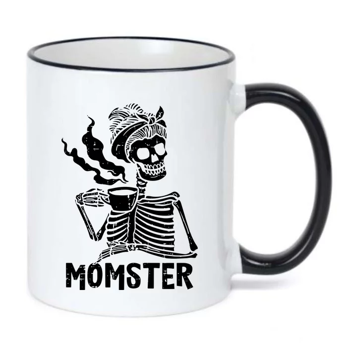 Momster Skeleton Woman Coffee Funny Halloween Mom Mama Women Black Color Changing Mug