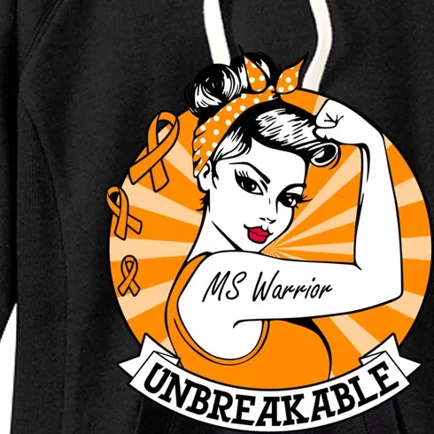 Multiple Sclerosis Warrior Funny Gift Ms Unbreakable Awareness Funny Gift Women's Fleece Hoodie