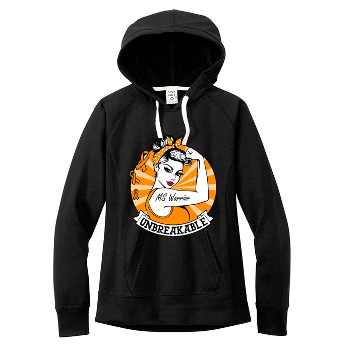 Multiple Sclerosis Warrior Funny Gift Ms Unbreakable Awareness Funny Gift Women's Fleece Hoodie