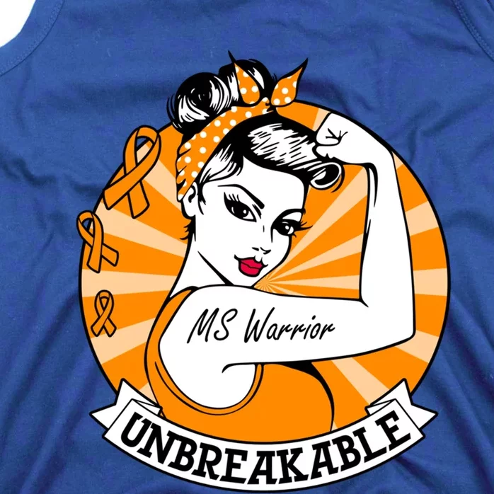 Multiple Sclerosis Warrior Funny Gift Ms Unbreakable Awareness Funny Gift Tank Top