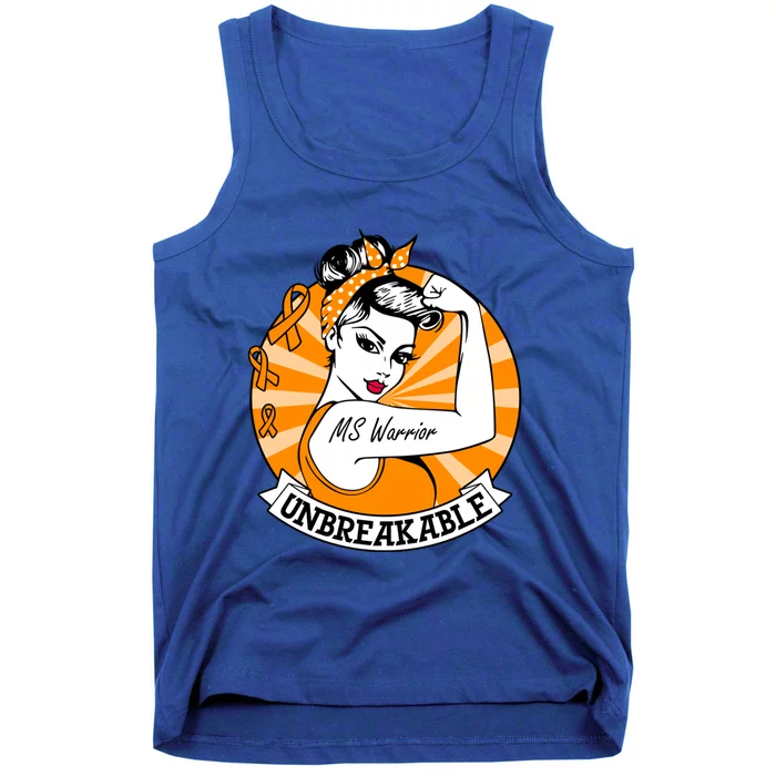 Multiple Sclerosis Warrior Funny Gift Ms Unbreakable Awareness Funny Gift Tank Top