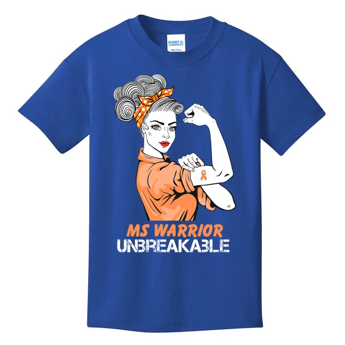 Multiple Sclerosis Warrior Unbreakable Ms Strong Funny Gift Kids T-Shirt