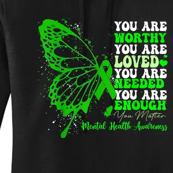 Motivational Support Warrior Mental Health Awareness Gifts Women's Pullover Hoodie