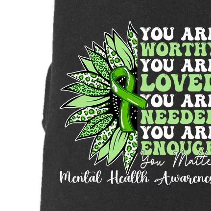 Motivational Support Warrior Mental Health Awareness Gifts Doggie 3-End Fleece Hoodie