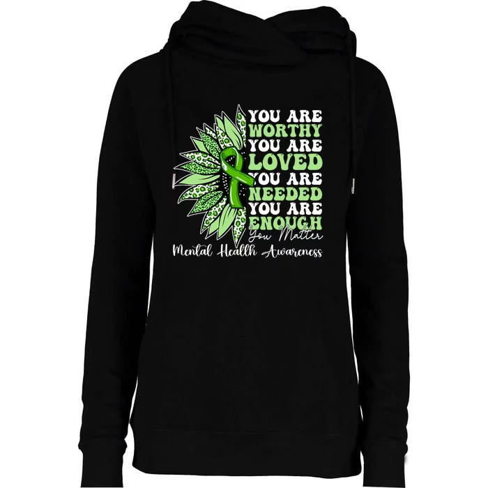 Motivational Support Warrior Mental Health Awareness Gifts Womens Funnel Neck Pullover Hood