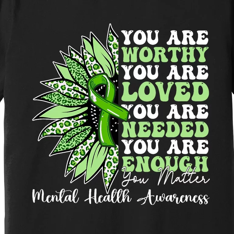 Motivational Support Warrior Mental Health Awareness Gifts Premium T-Shirt