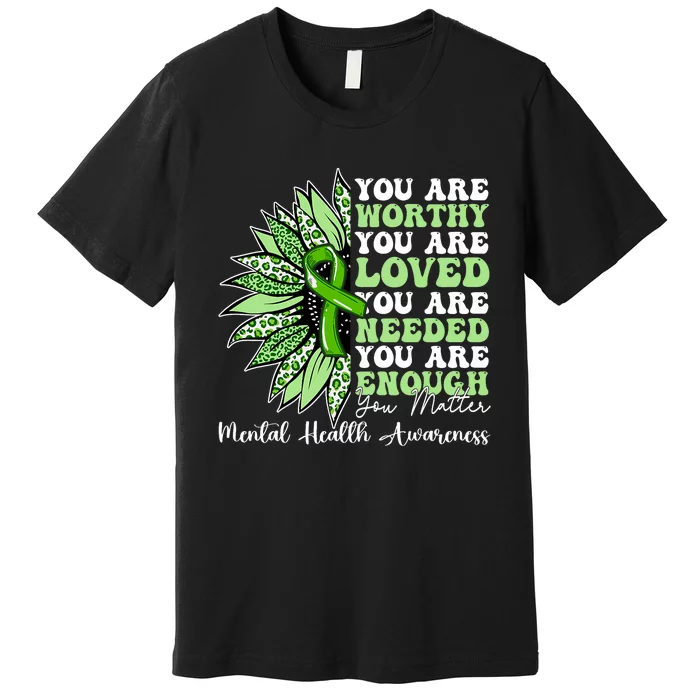 Motivational Support Warrior Mental Health Awareness Gifts Premium T-Shirt