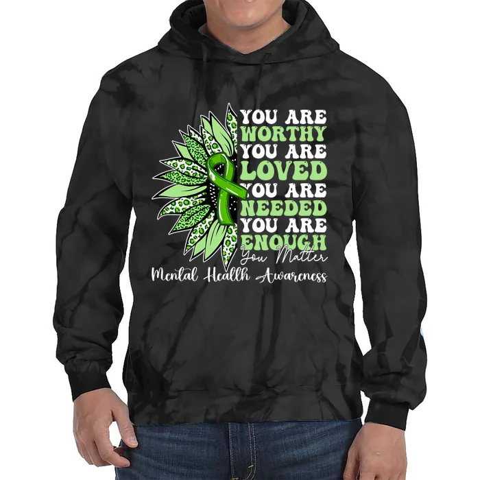 Motivational Support Warrior Mental Health Awareness Gifts Tie Dye Hoodie