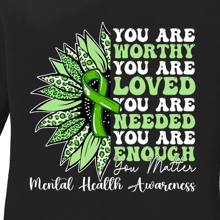 Motivational Support Warrior Mental Health Awareness Gifts Ladies Long Sleeve Shirt