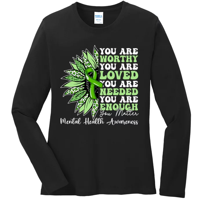 Motivational Support Warrior Mental Health Awareness Gifts Ladies Long Sleeve Shirt