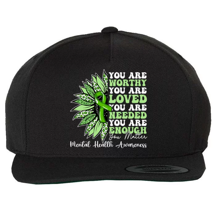 Motivational Support Warrior Mental Health Awareness Gifts Wool Snapback Cap