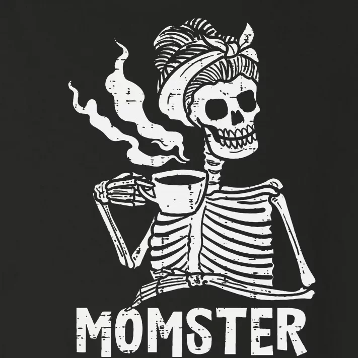 Momster Skeleton Woman Coffee Funny Halloween Mom Mama Women Toddler Long Sleeve Shirt