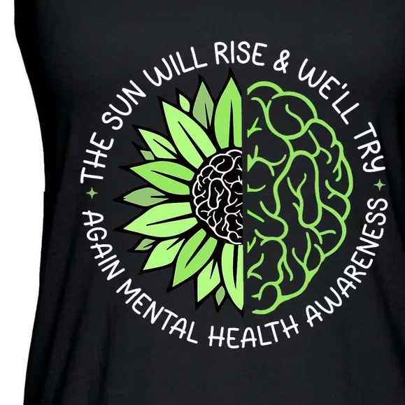 Motivational Support Warrior Mental Health Awareness Month Gift Ladies Essential Flowy Tank