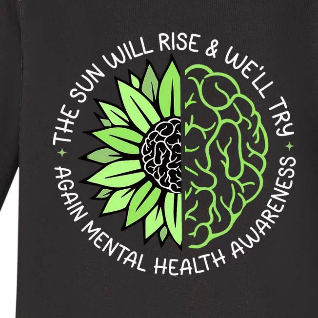 Motivational Support Warrior Mental Health Awareness Month Gift Baby Long Sleeve Bodysuit