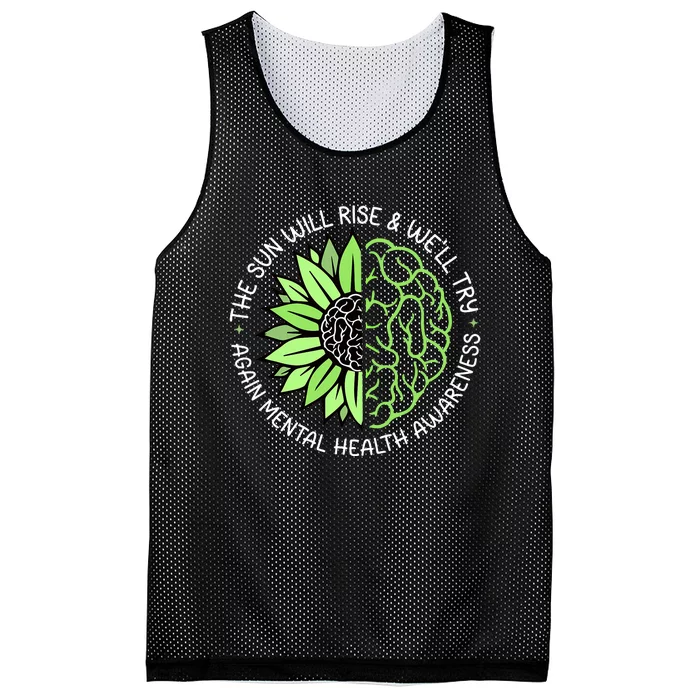 Motivational Support Warrior Mental Health Awareness Month Gift Mesh Reversible Basketball Jersey Tank