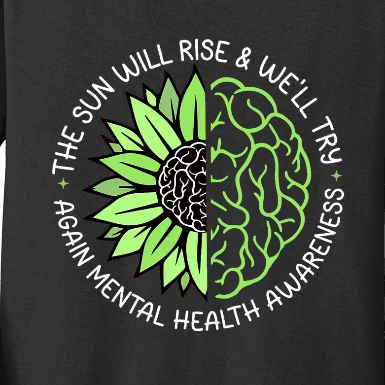 Motivational Support Warrior Mental Health Awareness Month Gift Kids Long Sleeve Shirt