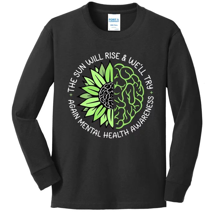 Motivational Support Warrior Mental Health Awareness Month Gift Kids Long Sleeve Shirt