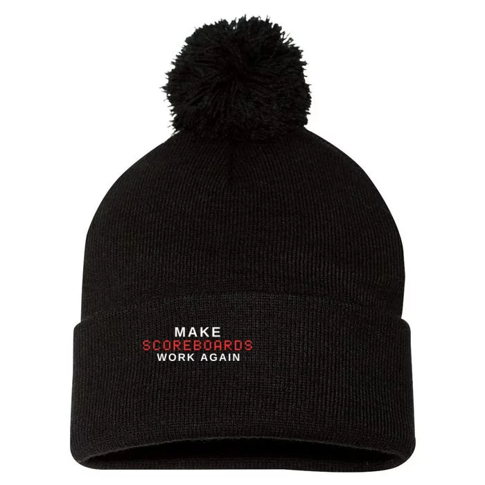 Make Scoreboards Work Again Pom Pom 12in Knit Beanie