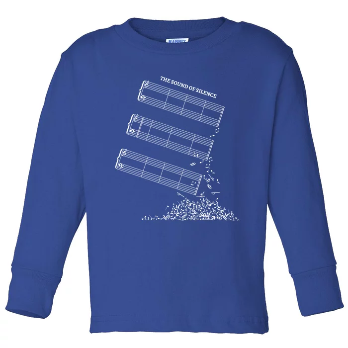 Music Sheet Without Sheet Music Gift The Sound Of Silence Cool Gift Toddler Long Sleeve Shirt